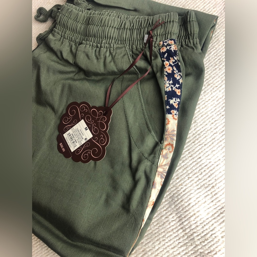 Knox Rose Joggers Green Side Stripe Size Medium NWT - Picture 5 of 5